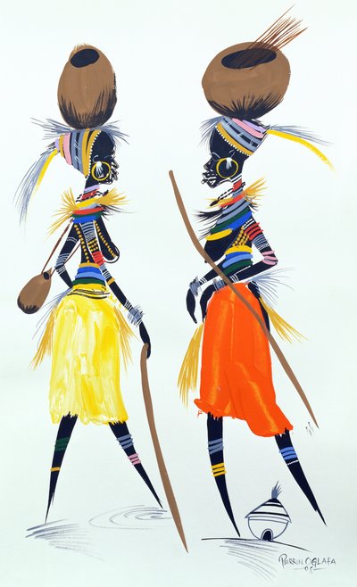 نماذج سوداء ، 2008 (أكريليك وغواش على ورق) بواسطة Oglafa Ebitari Perrin